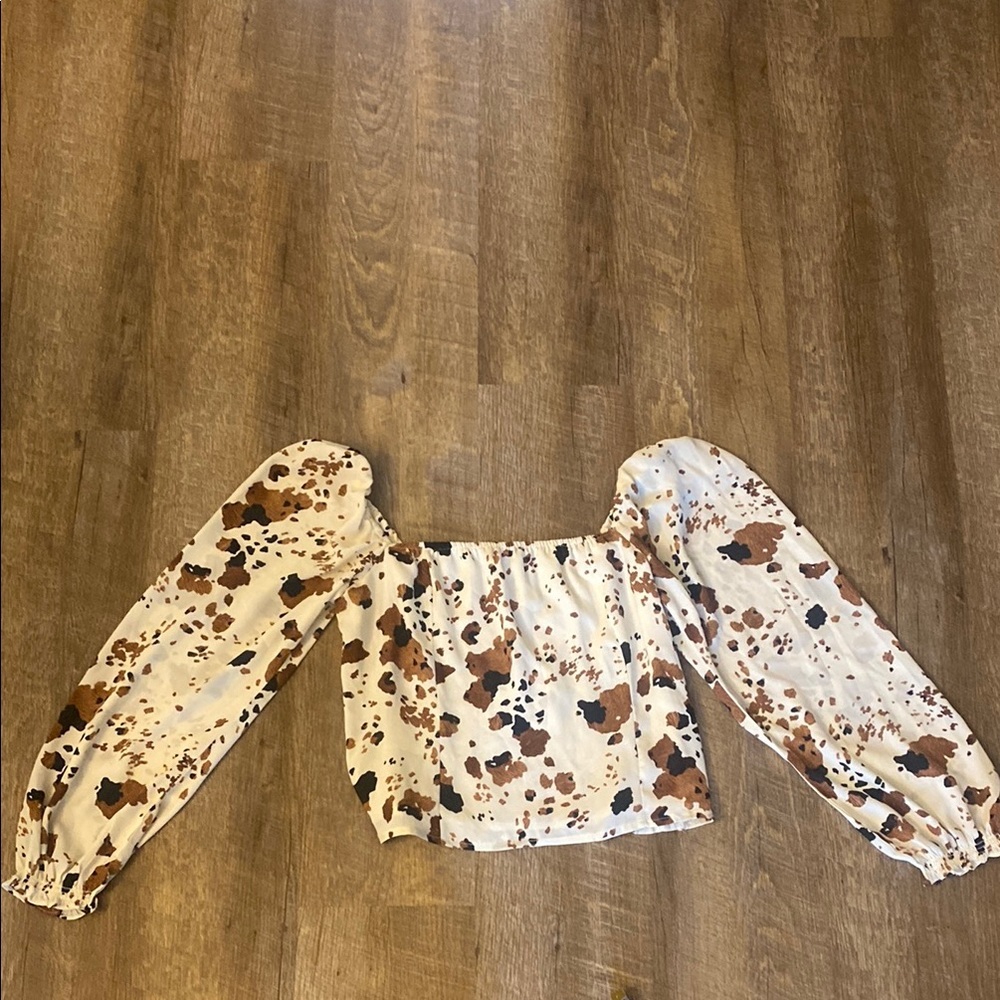 NWT Buddy Love Bailey Texas Top Cow Print Size M